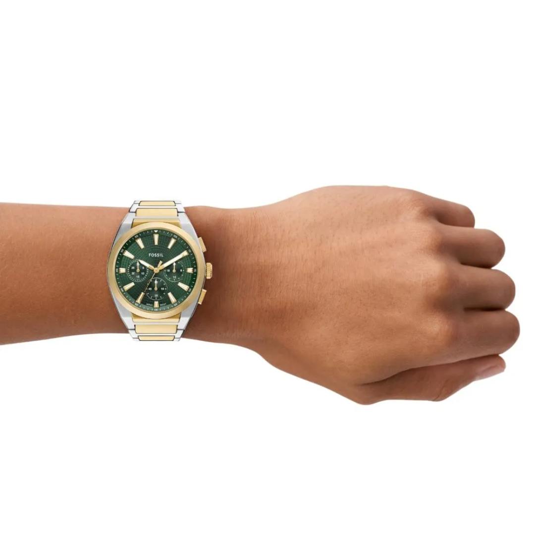 Reloj Fossil Everett FS6106 Hombre Acero Verde