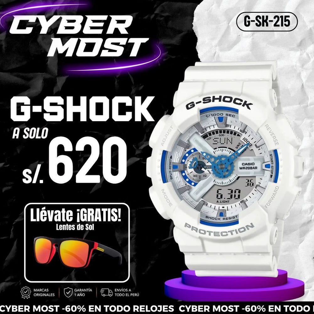Reloj G-Shock GA-110HDS-7A Hombre Resina Blanco