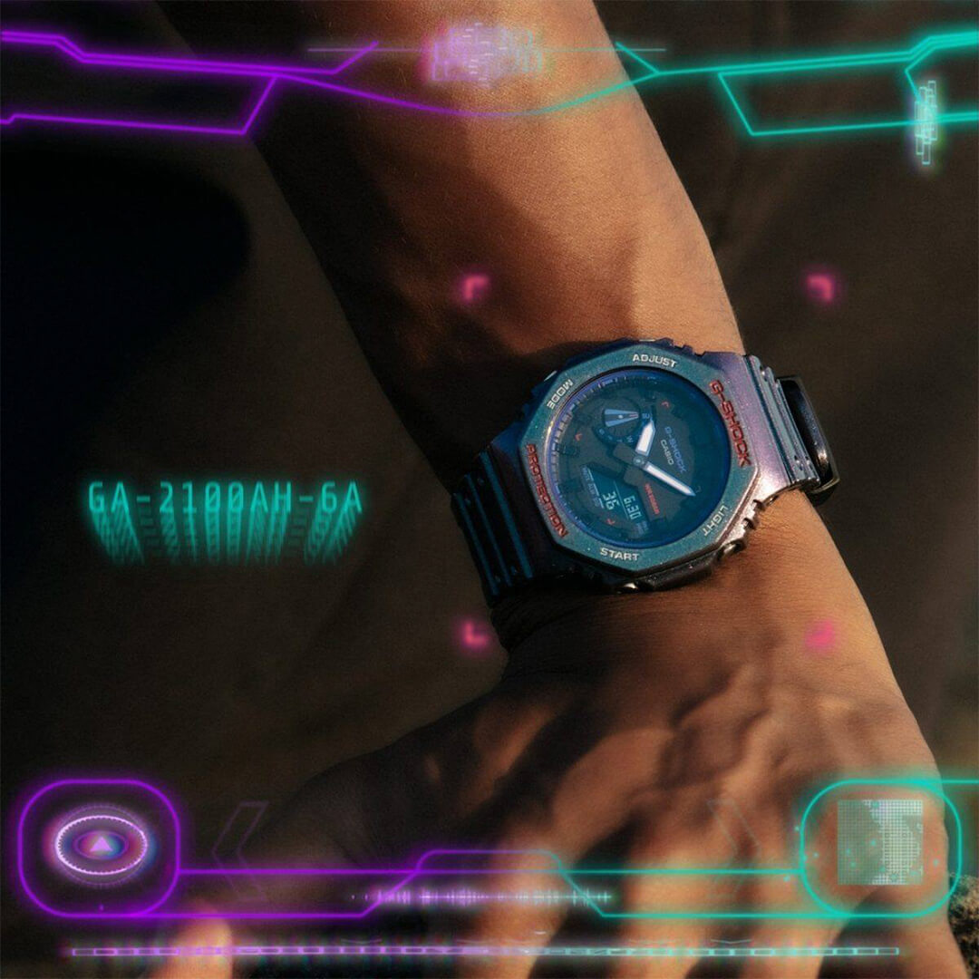 Reloj analógico digital G-Shock GA-2100AH-6A morado