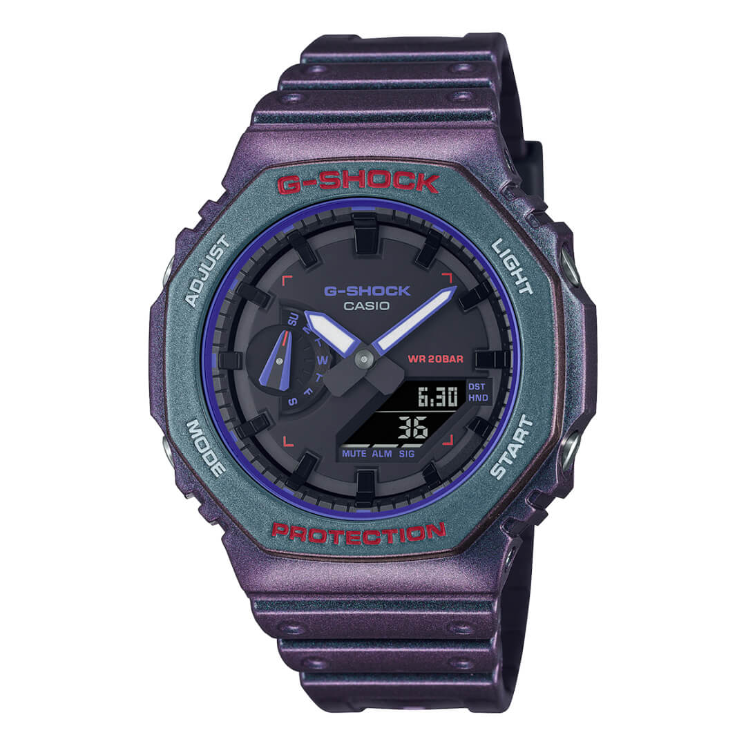 Reloj G-Shock GA-2100AH-6A para hombre en color morado