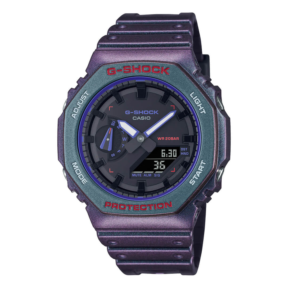 Reloj G-Shock GA-2100AH-6A para hombre en color morado