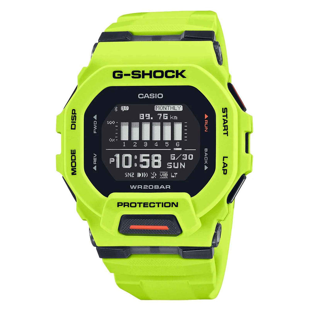 Reloj Casio G-Shock GBD-200-9DR para hombre con correa de resina verde.