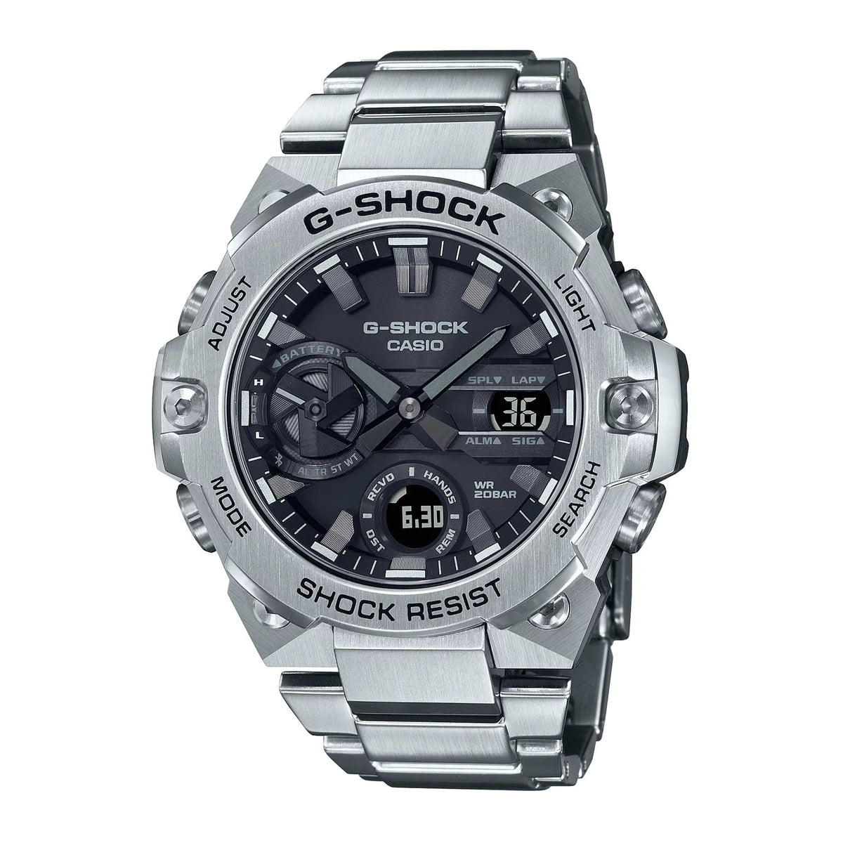 Reloj G-Shock GSTB-400D-1A hombre con brazalete de acero y conexión Bluetooth.