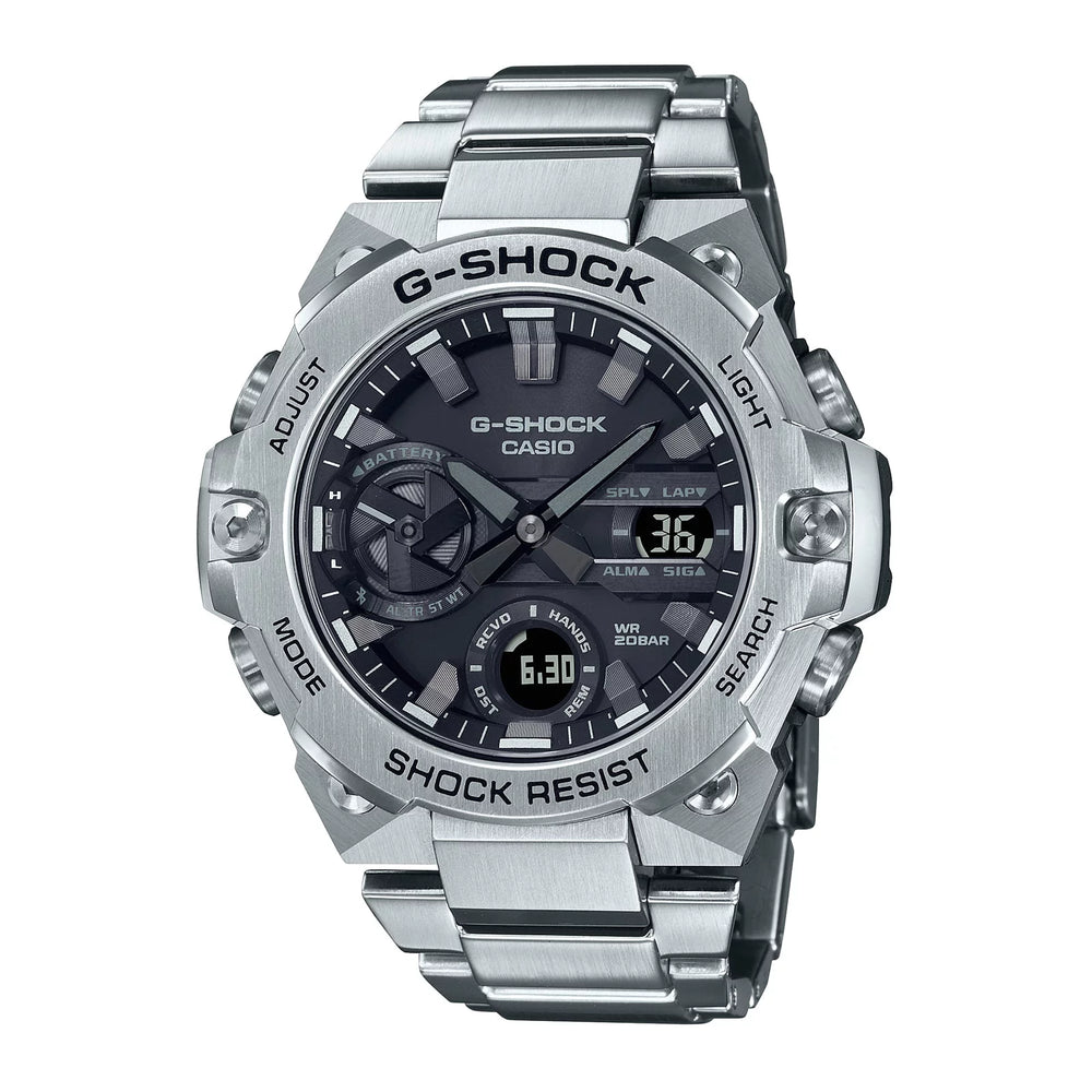 Reloj G-Shock GSTB-400D-1A hombre con brazalete de acero y conexión Bluetooth.