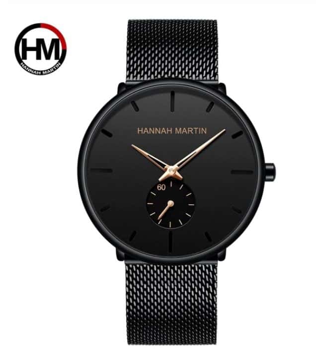 RELOJ HANNAH MARTIN NEGRO-DORADO HAN-3