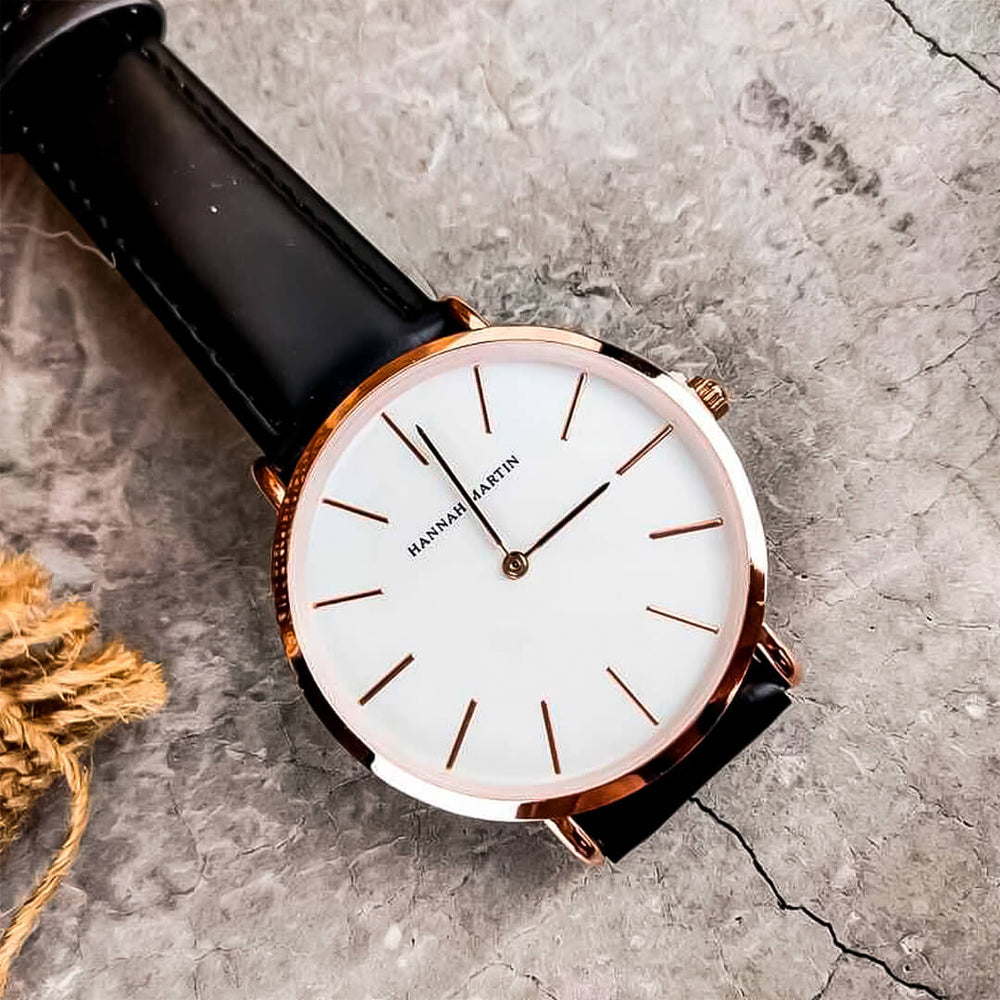 Reloj Hannah Martin Hombre Cuero Negro | HAN-10