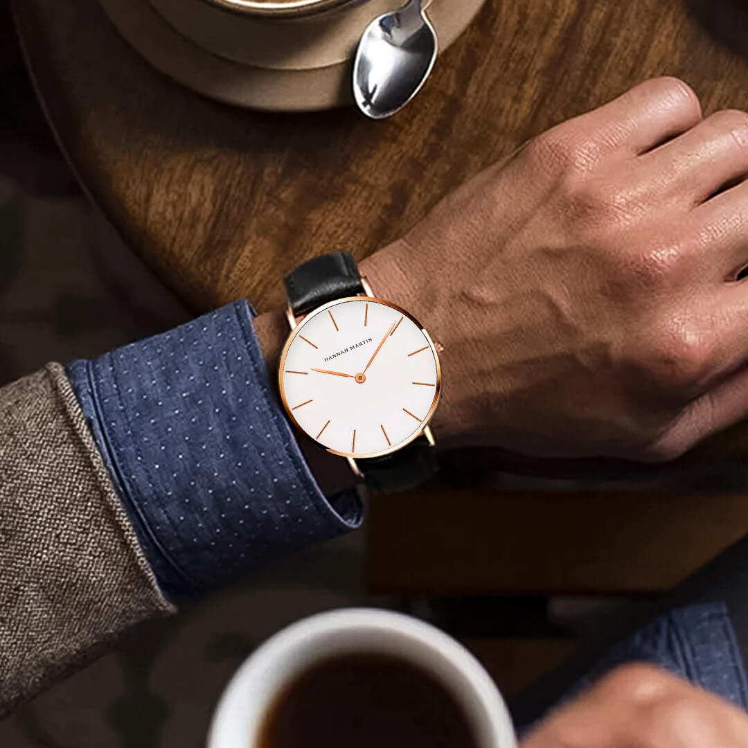 Reloj Hannah Martin Hombre Cuero Negro | HAN-10