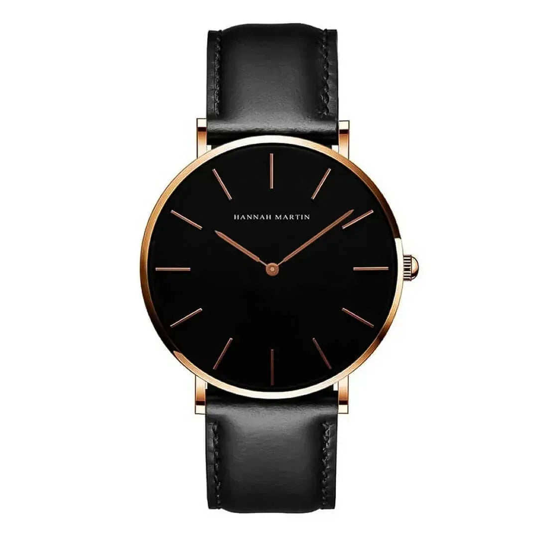 Reloj Hannah Martin Hombre Cuero Negro | HAN-12