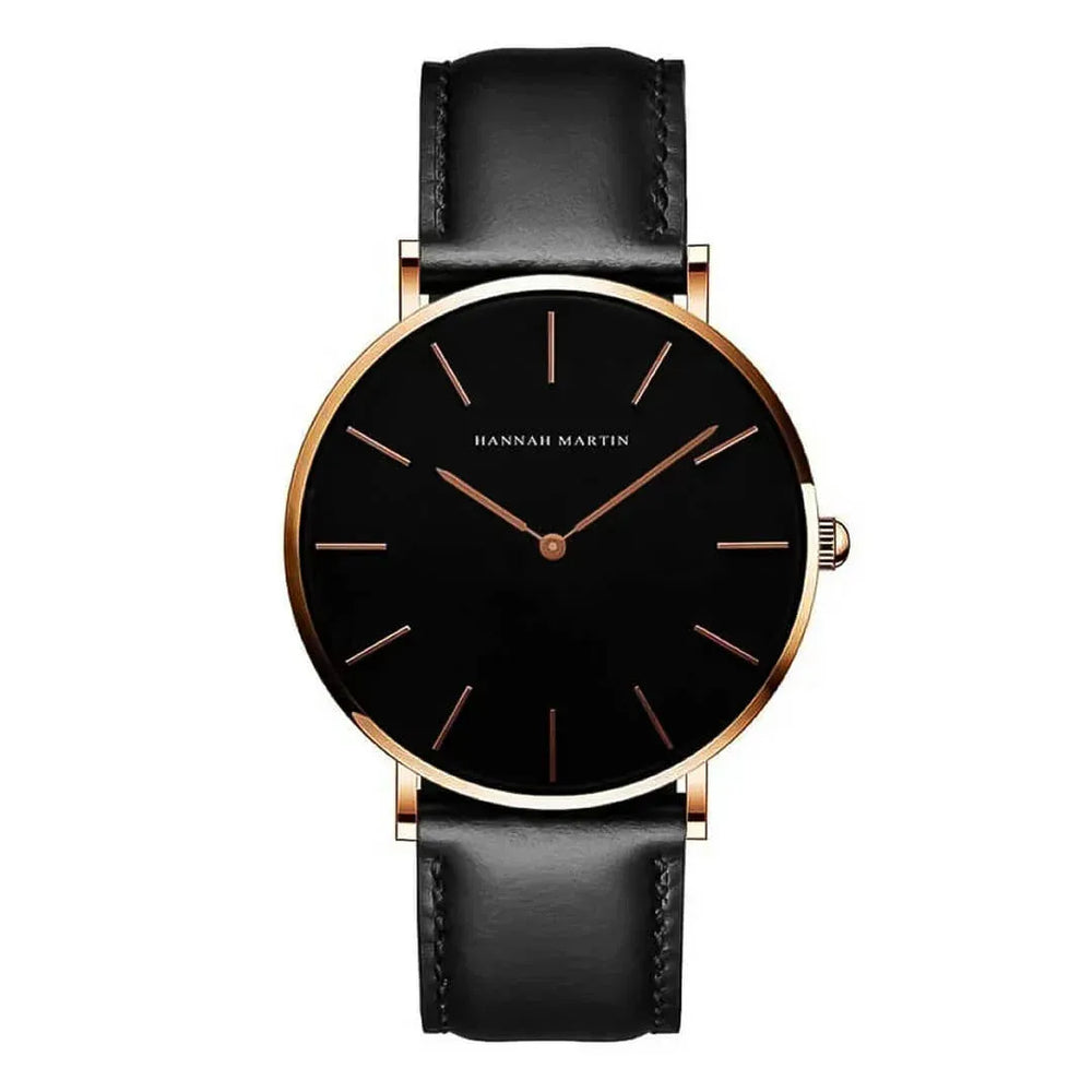 Reloj Hannah Martin Hombre Cuero Negro | HAN-12