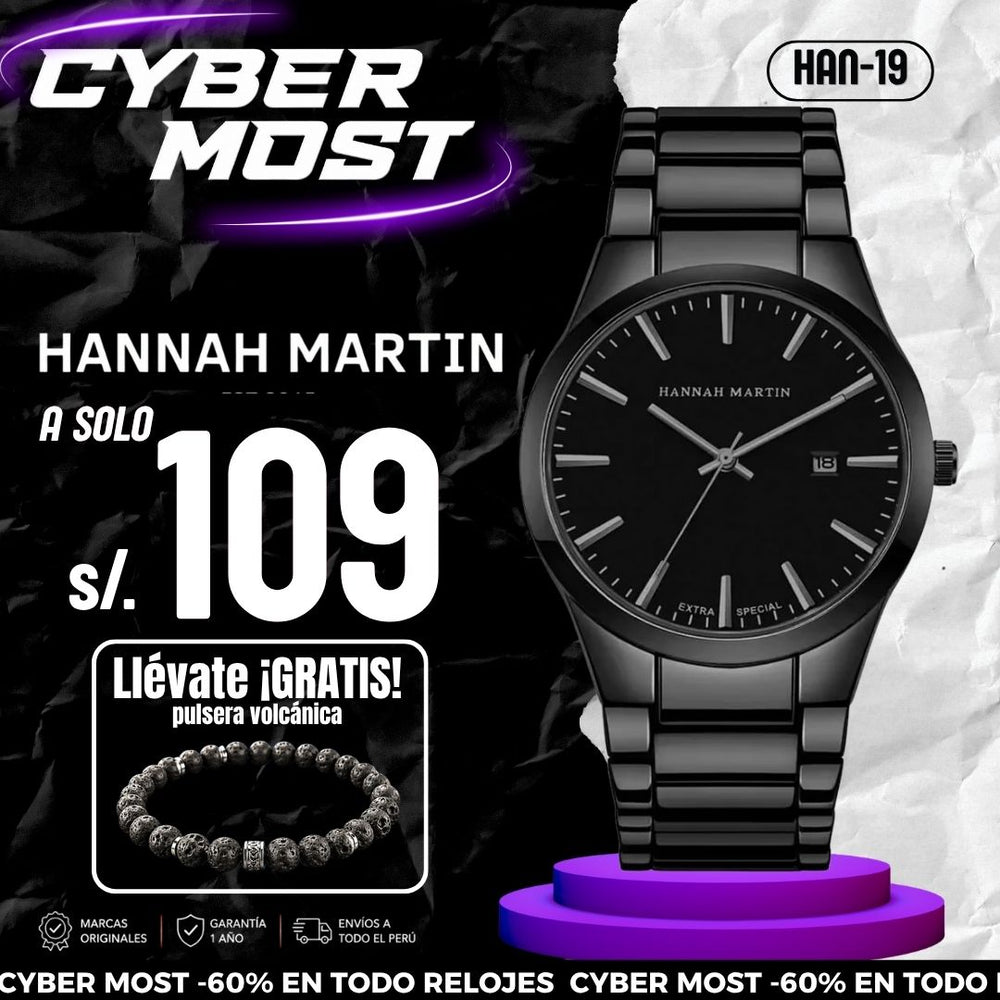 Reloj Hannah Martin HAN-19 Hombre Acero Negro