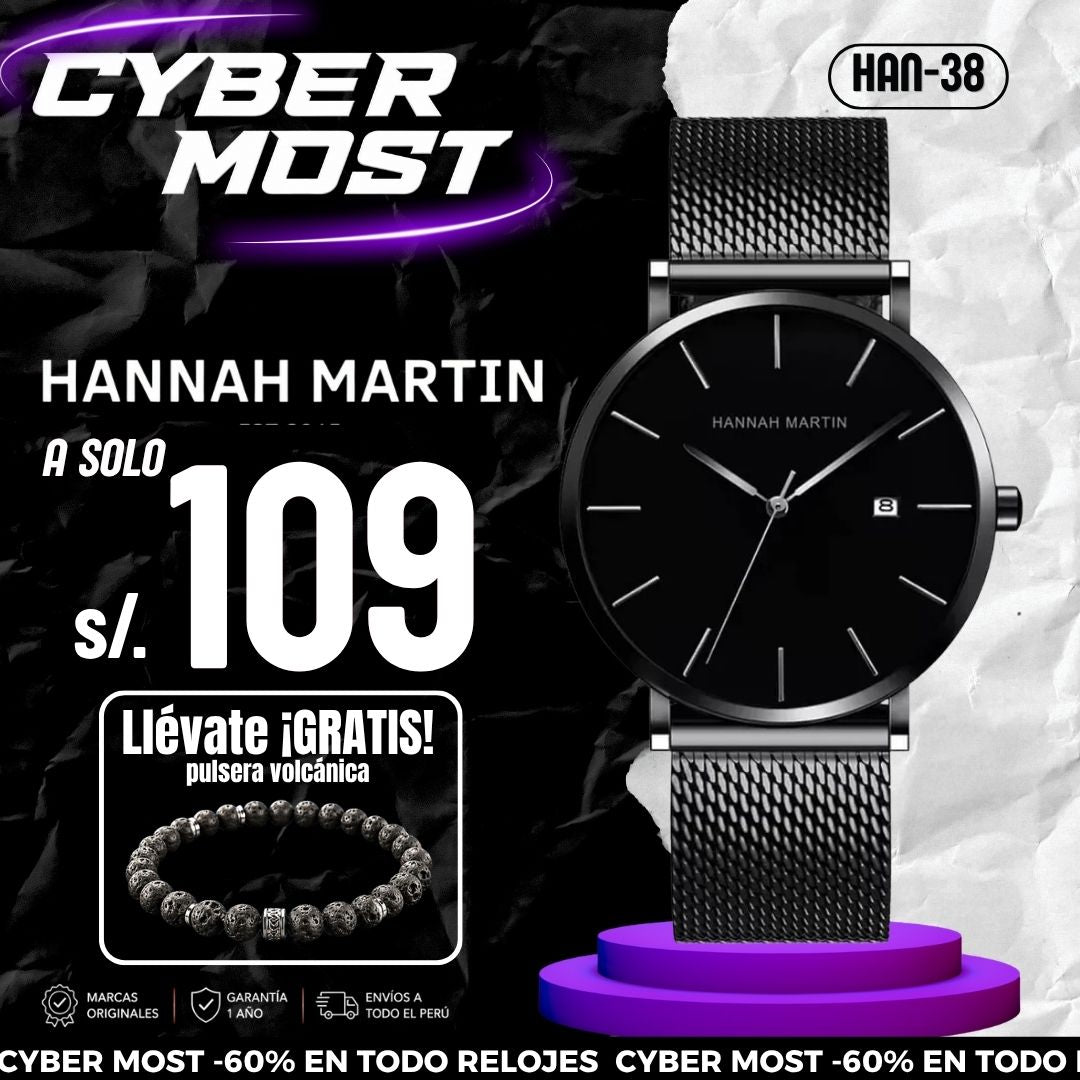 Reloj Hannah Martin HAN-38 Hombre Acero Negro