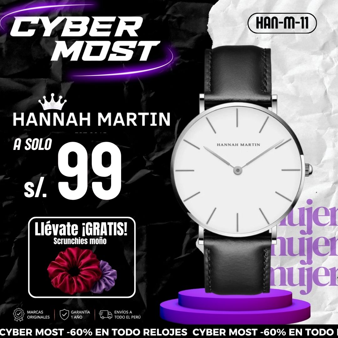 Reloj Hannah Martin HAN-M-11 Mujer Cuero Negro