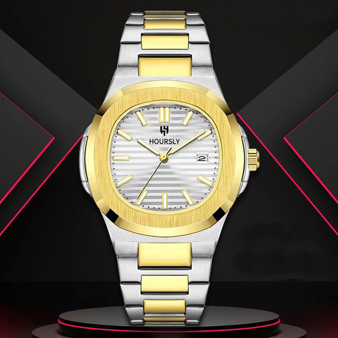 Reloj Hoursly Hombre Acero Dorado | HOU-1