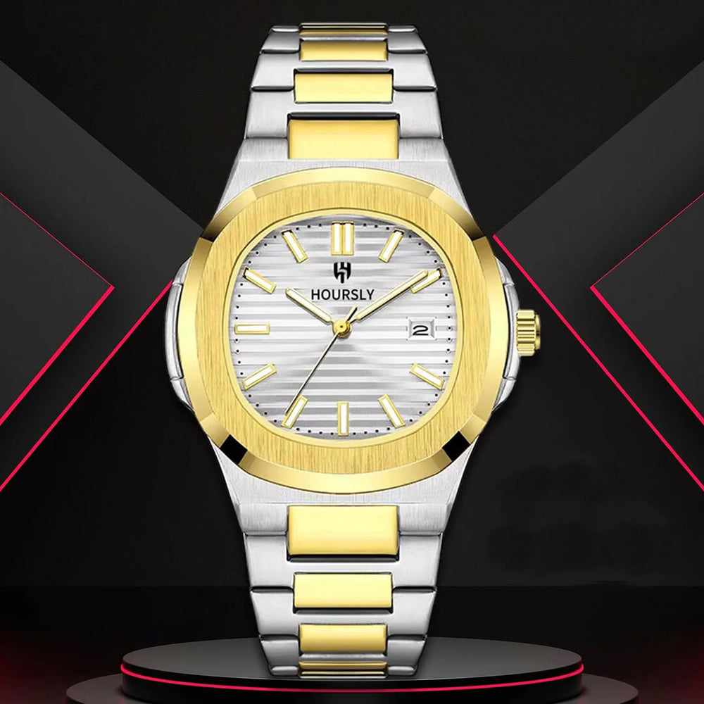 Reloj Hoursly Hombre Acero Dorado | HOU-1