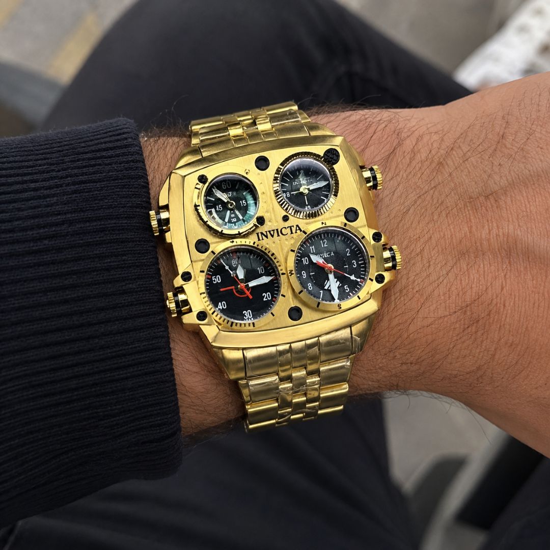Reloj Invicta Aviator 49604 Hombre Acero Dorado | INV-558