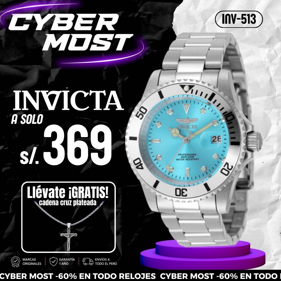 Reloj Invicta Pro Diver 50586 Hombre Acero Celeste | INV-513