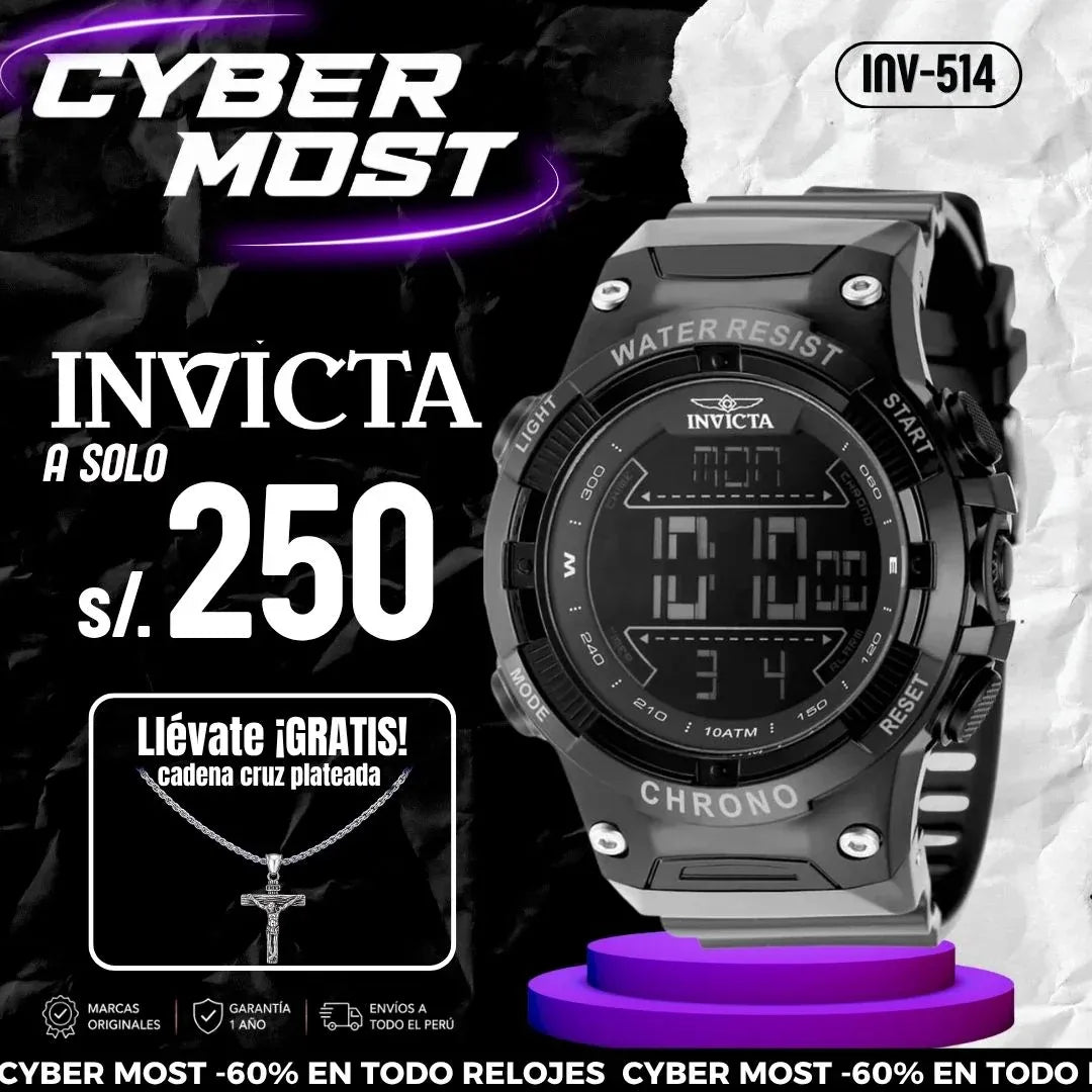 Reloj Invicta Racing 49040 Hombre Digital Negro | INV-514