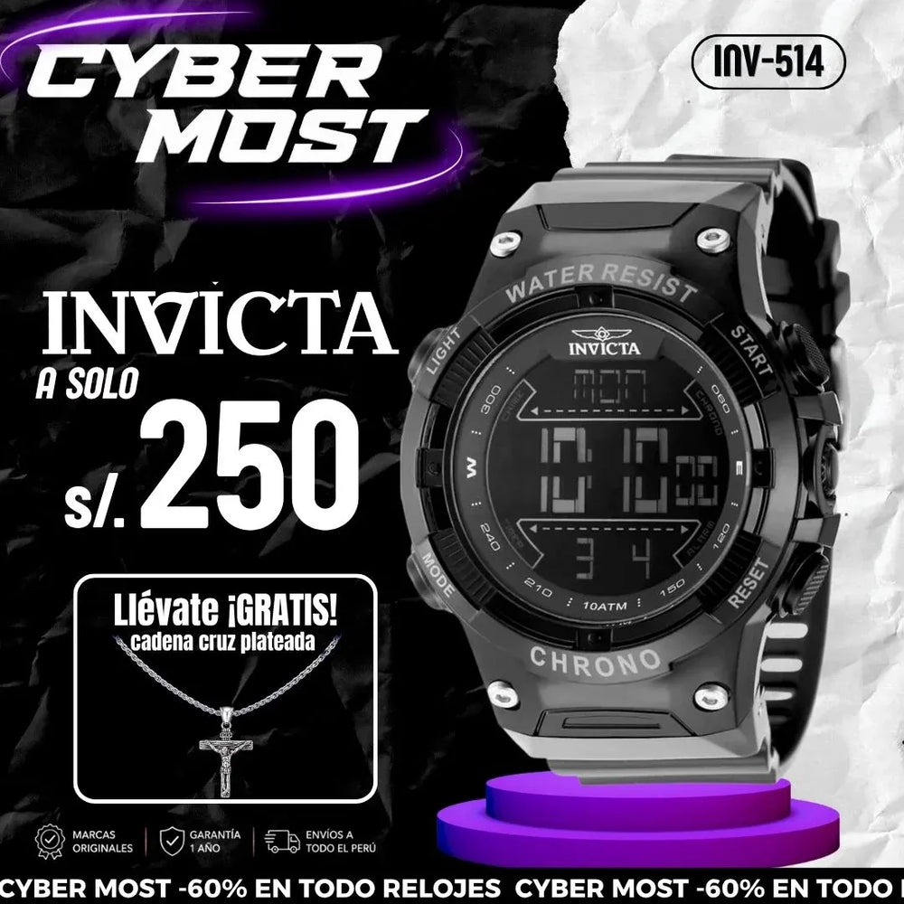 Reloj Invicta Racing 49040 Hombre Digital Negro | INV-514