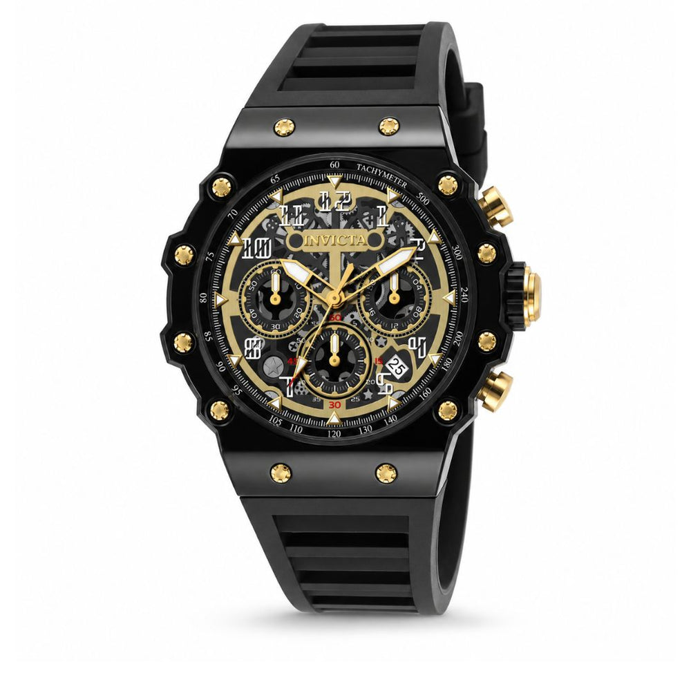 Reloj Invicta Racing 69650 negro y dorado con dial dorado