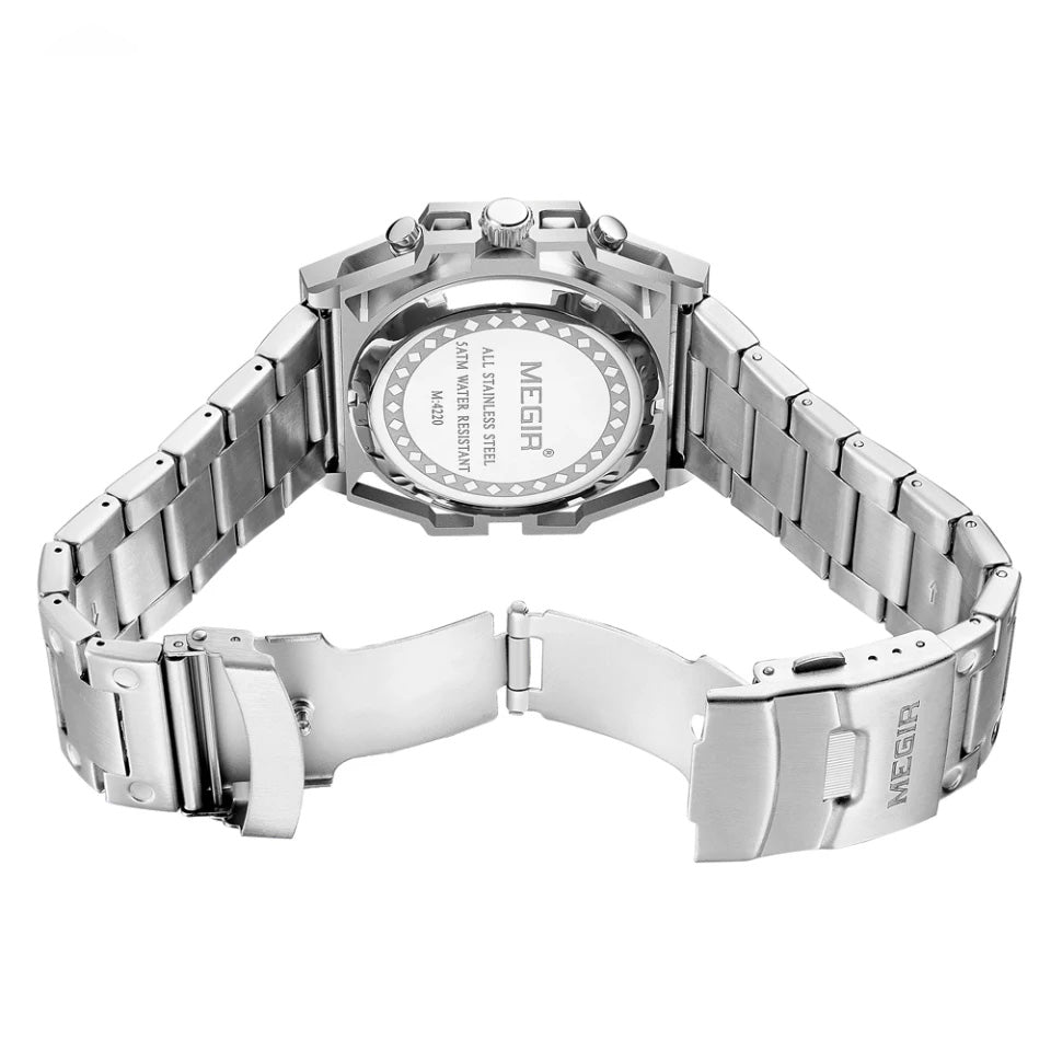 Reloj Megir MEG-56 Hombre Acero Plateado