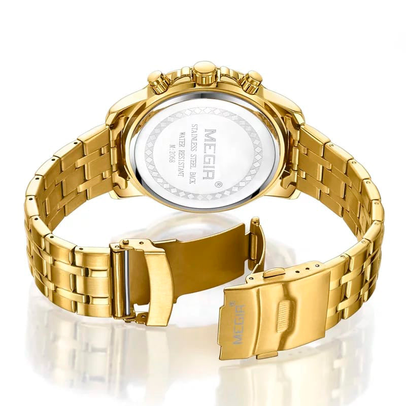 Reloj Megir Hombre Acero Dorado | MEG-45