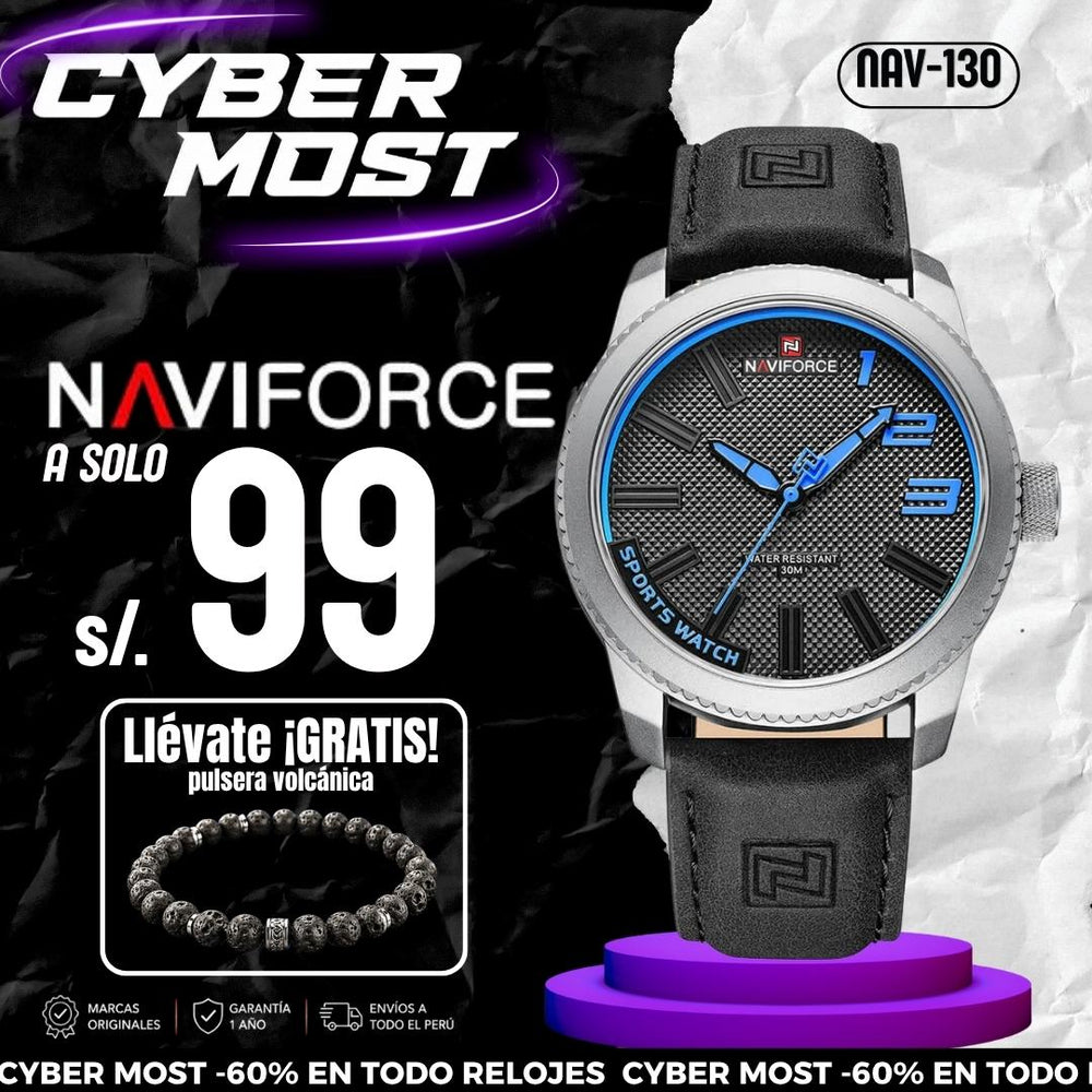 Reloj Naviforce Hombre Clásico Negro | NAV-130