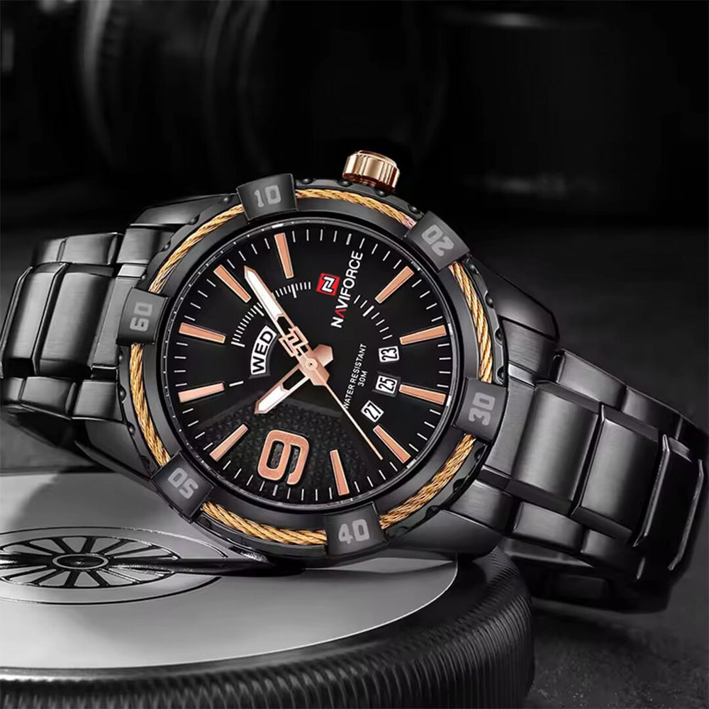 Reloj Naviforce Hombre Acero Negro | NAV-141