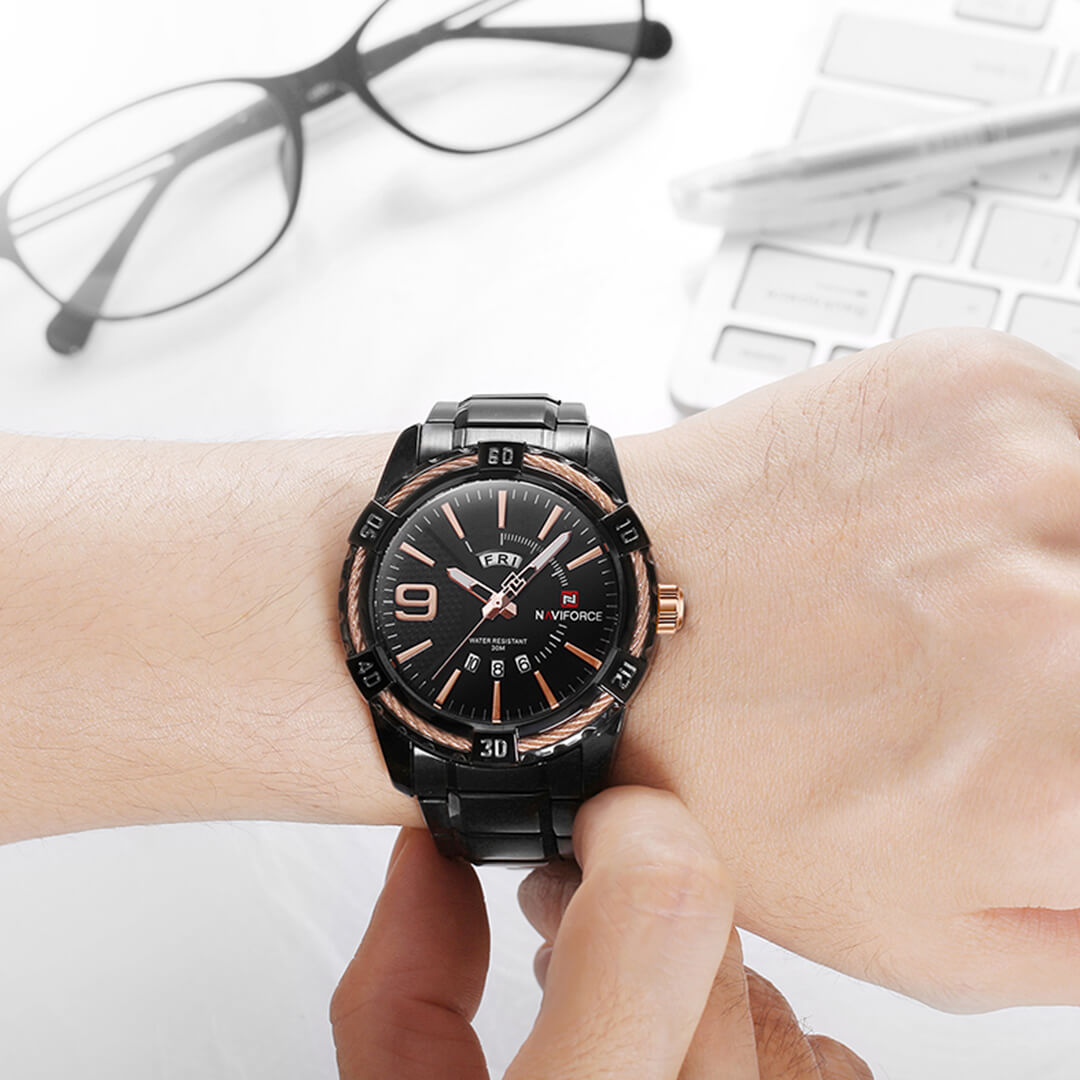 Reloj Naviforce Hombre Acero Negro | NAV-141