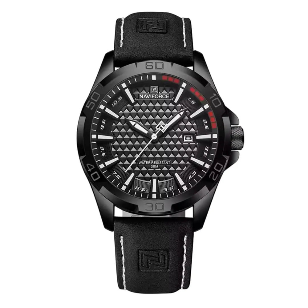 Reloj Naviforce Hombre Cuero Negro | NAV-144