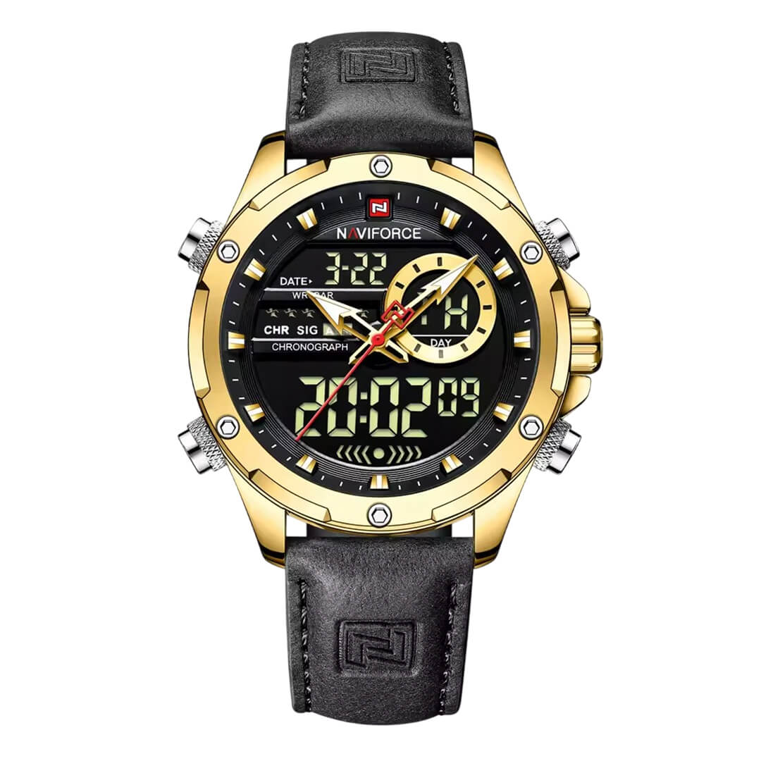 Reloj Naviforce Hombre Cuero Negro | NAV-152