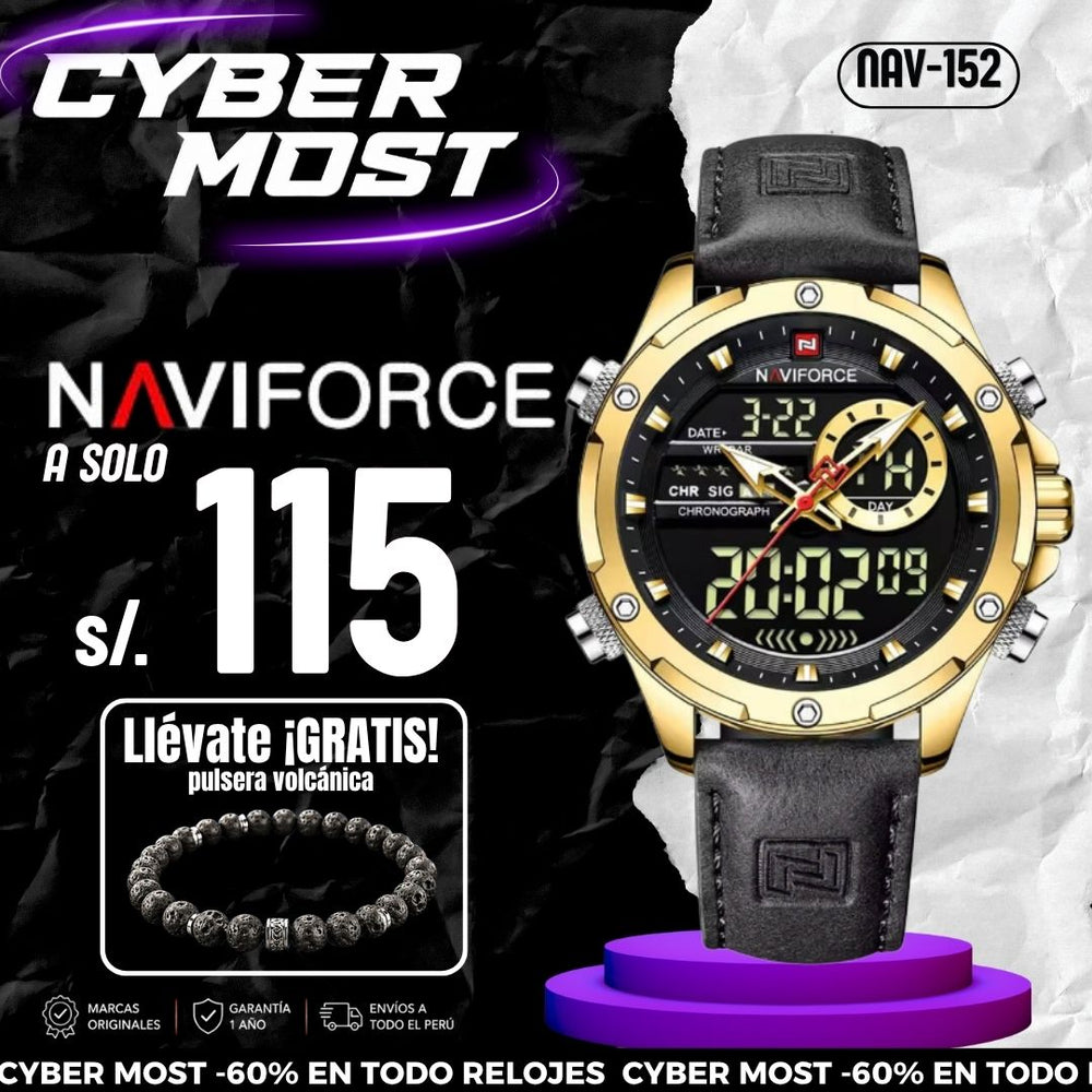 Reloj Naviforce NAV-152 Hombre Cuero Negro