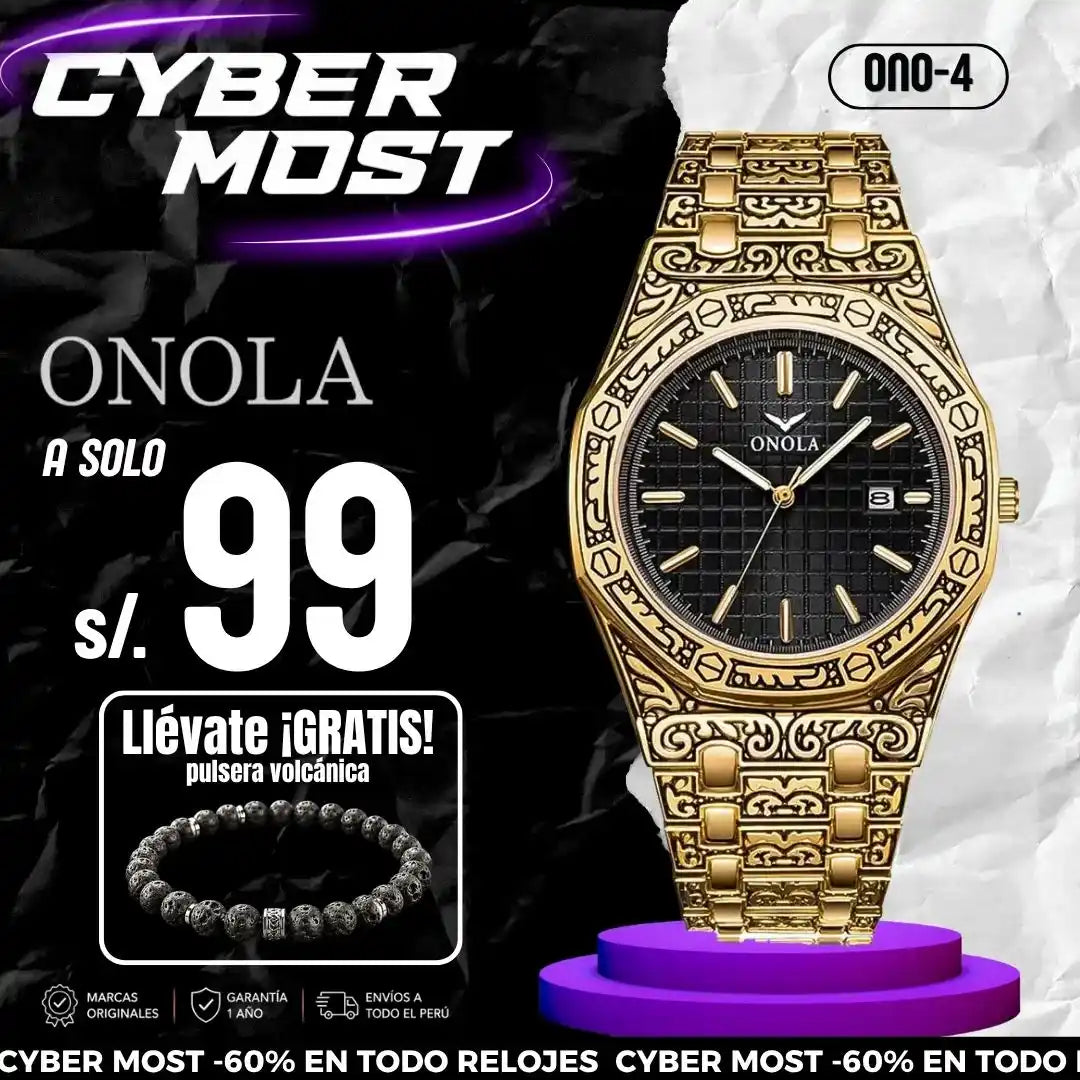 Reloj Onola Hombre Vintage Dorado | ONO-4