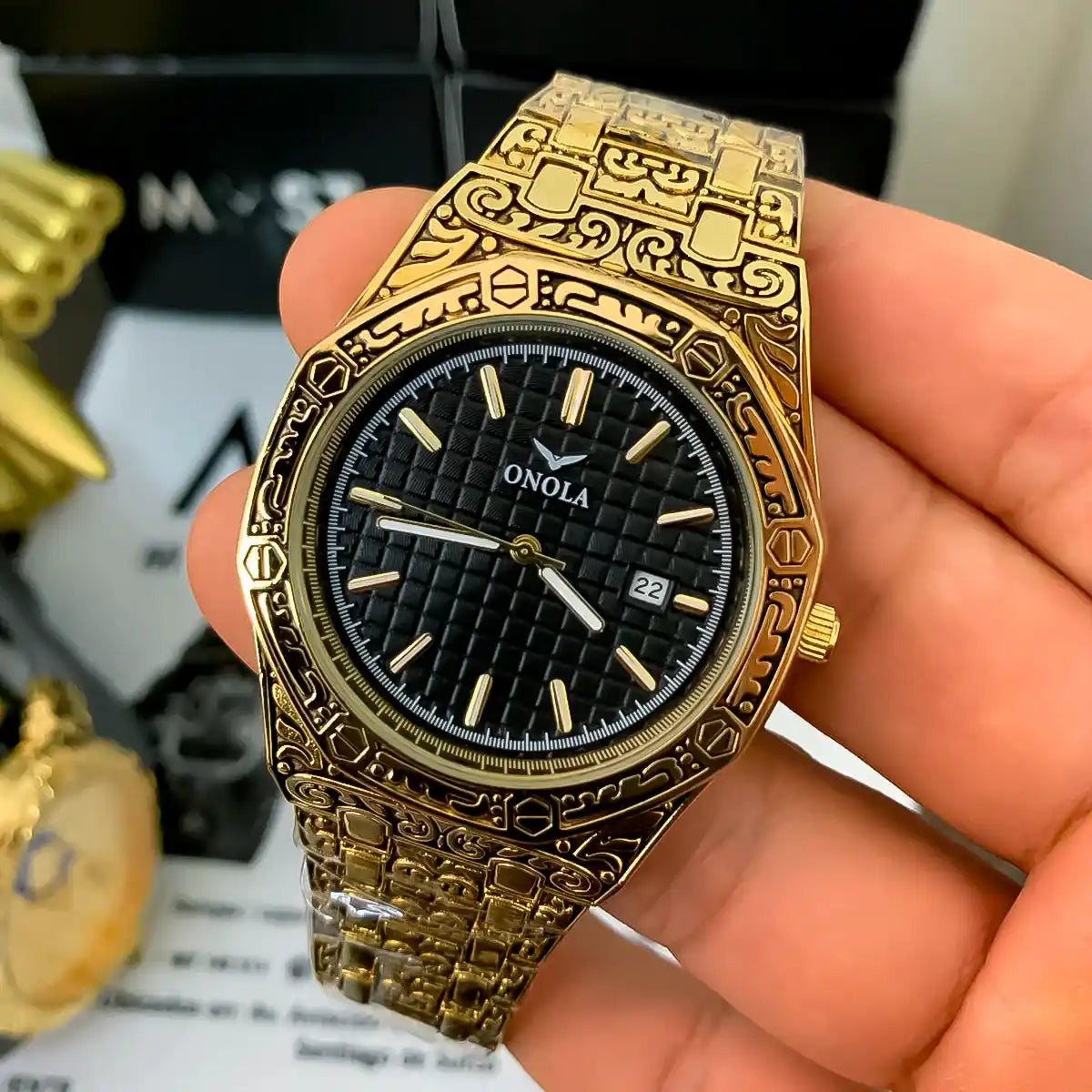 Reloj Onola Hombre Vintage Dorado | ONO-4