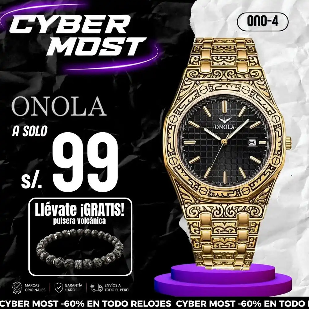 Reloj Onola Hombre Vintage Dorado | ONO-4