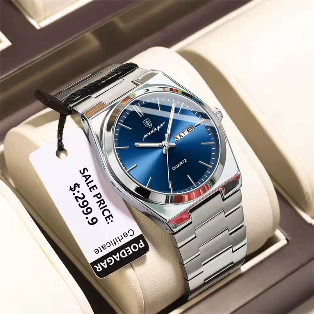 Reloj Poedagar POE-11 Hombre Acero Plateado