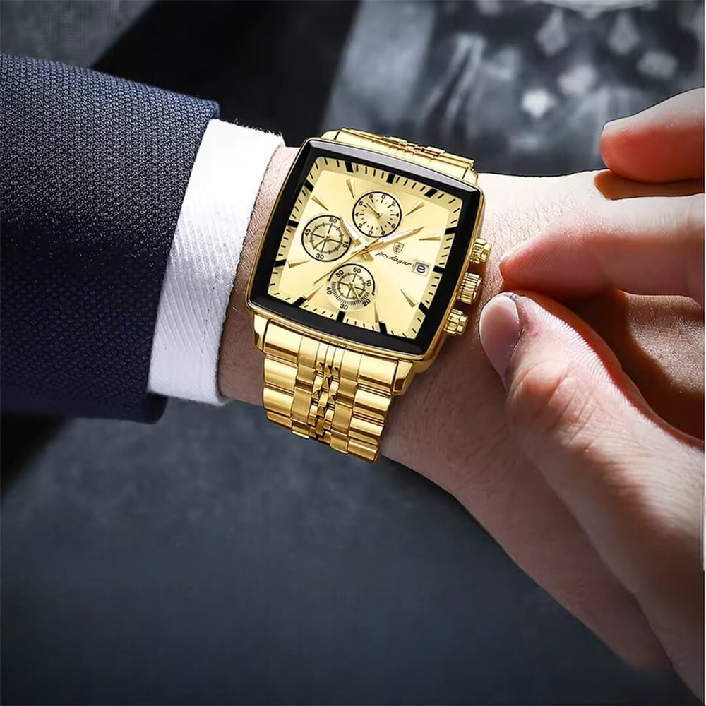 Reloj Poedagar Hombre Acero Dorado | POE-26