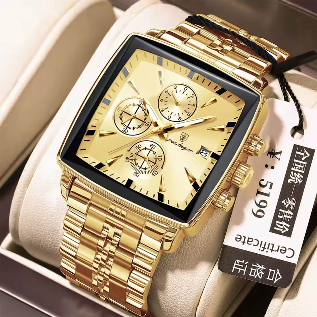 Reloj Poedagar Hombre Acero Dorado | POE-26