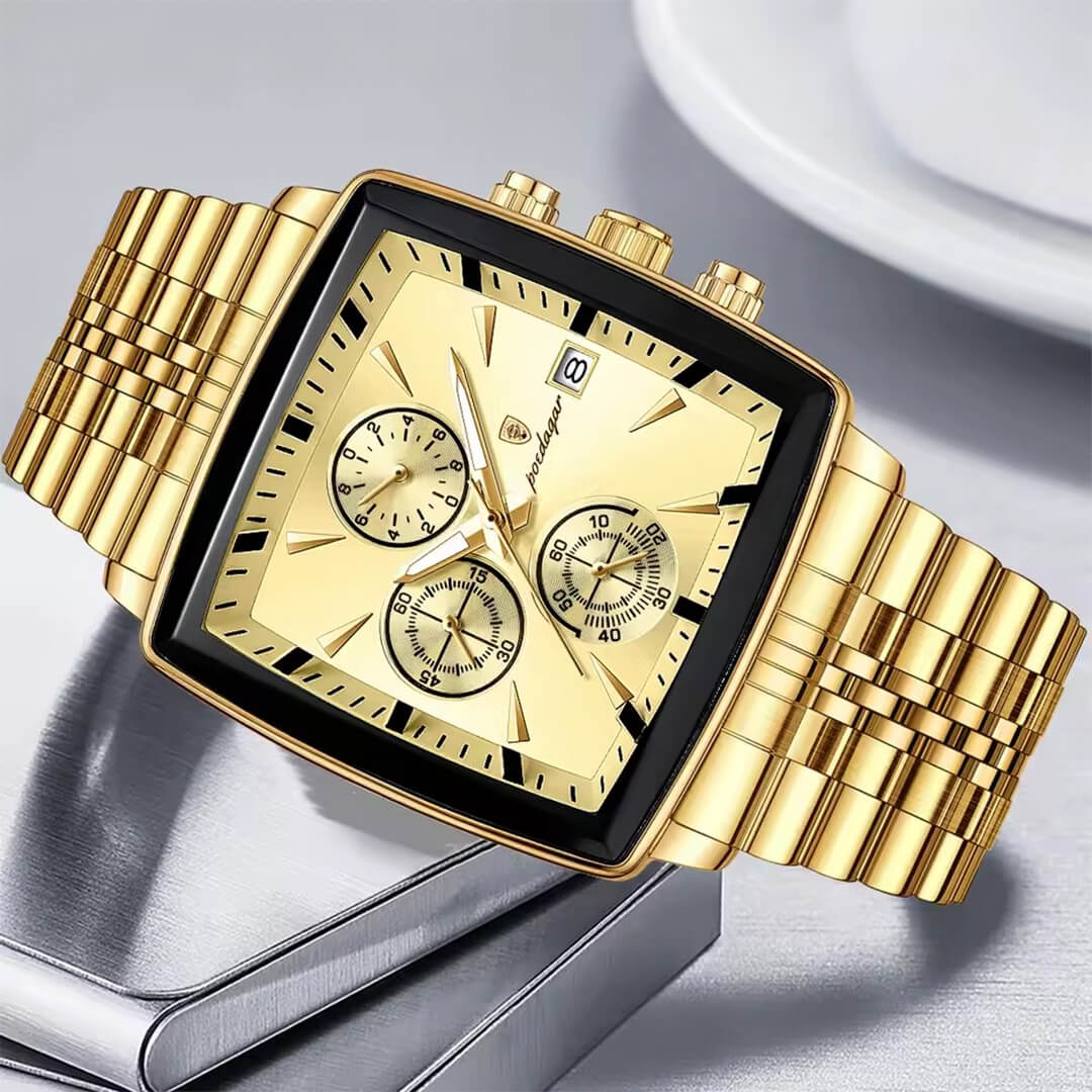 Reloj Poedagar Hombre Acero Dorado | POE-26