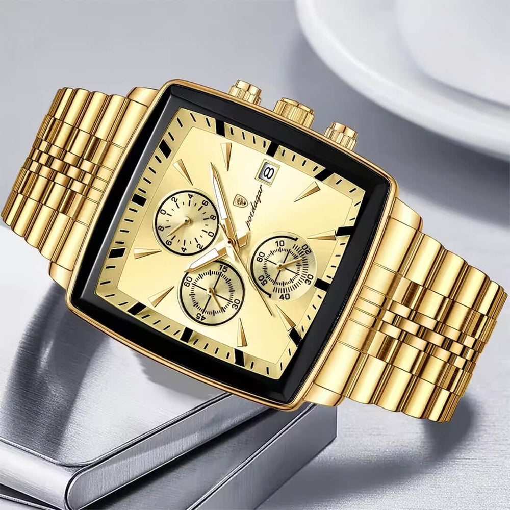 Reloj Poedagar Hombre Acero Dorado | POE-26