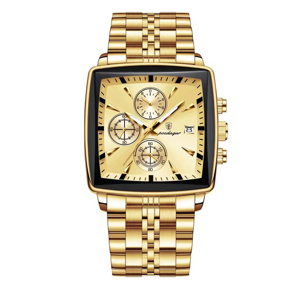 Reloj Poedagar Hombre Acero Dorado | POE-26