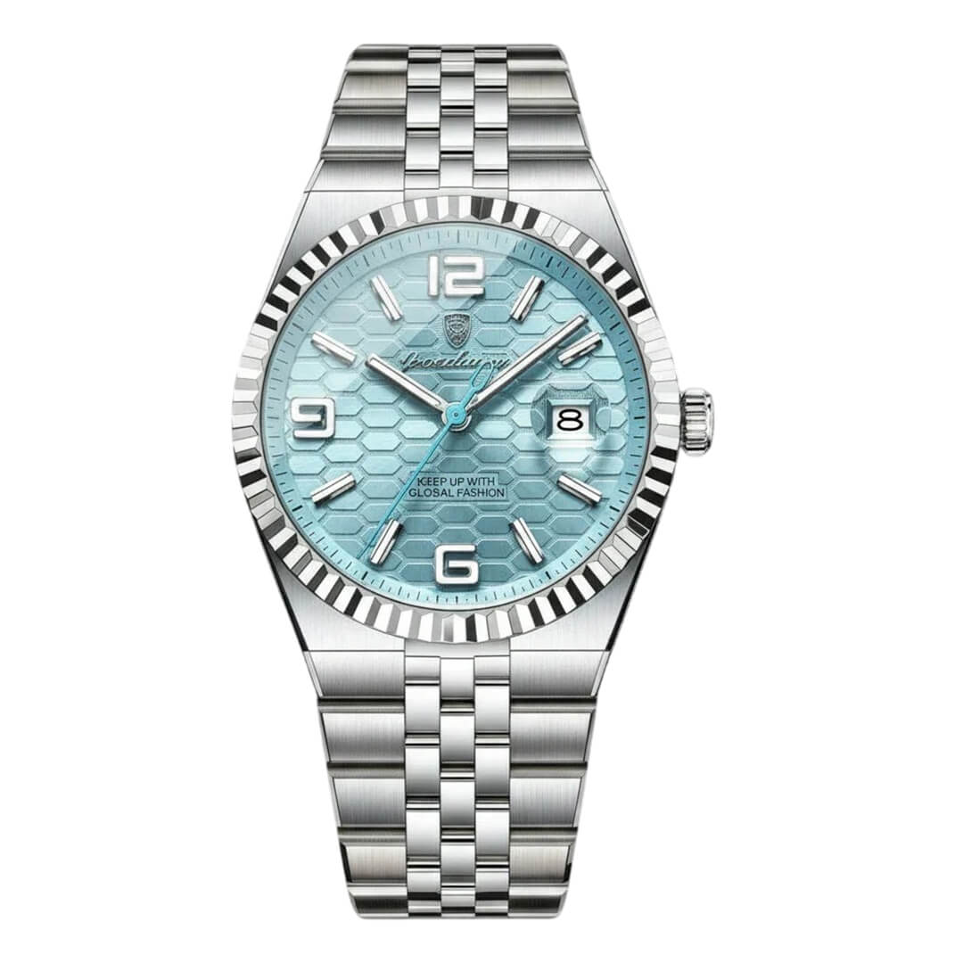 Reloj Poedagar Hombre Acero Celeste | POE-51