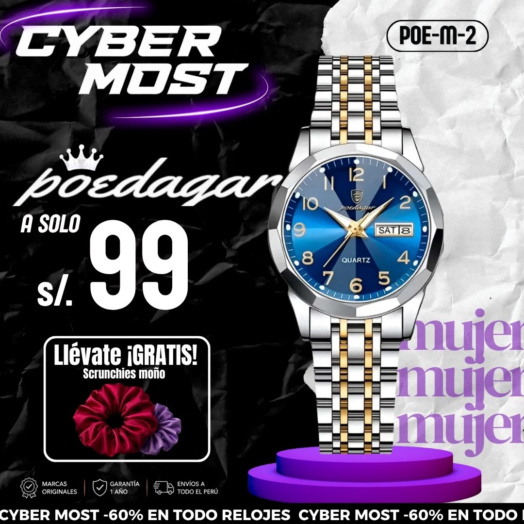 Reloj Poedagar POE-M-2 Mujer Acero Plateado