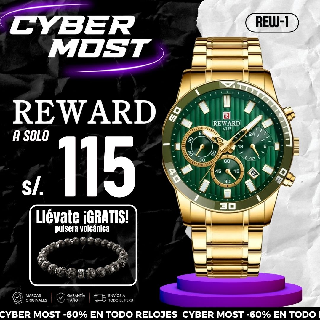 Reloj Reward REW-1 Hombre Acero Dorado