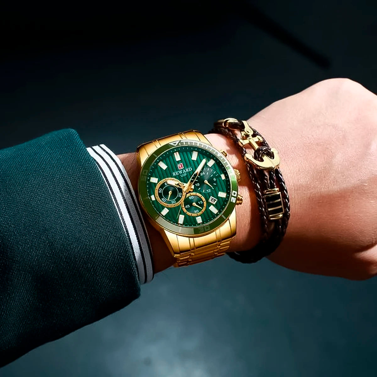 Reloj Reward REW-1 Hombre Acero Dorado