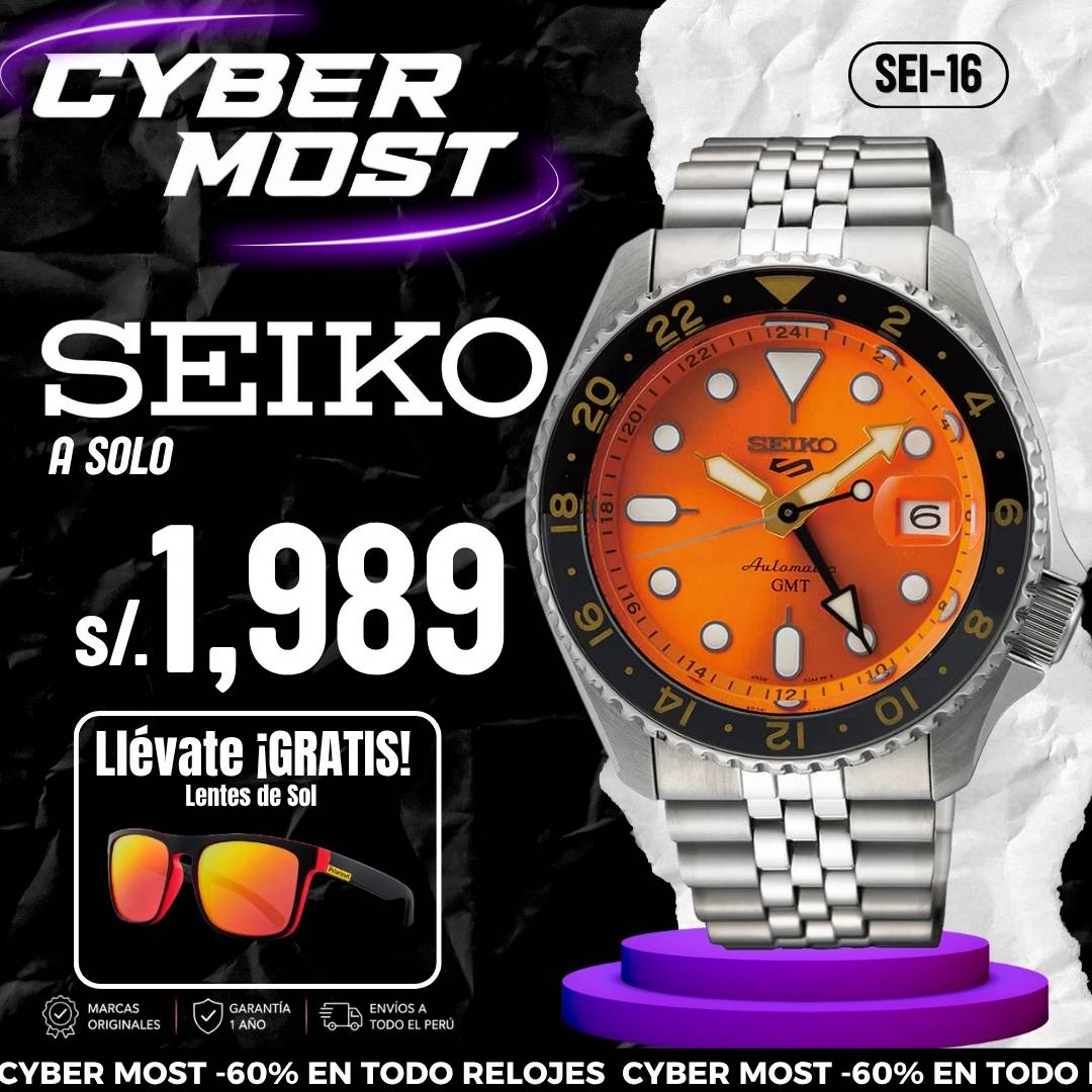 Reloj Seiko 5 Sports SSK005 Hombre Automático Naranja | SEI-16
