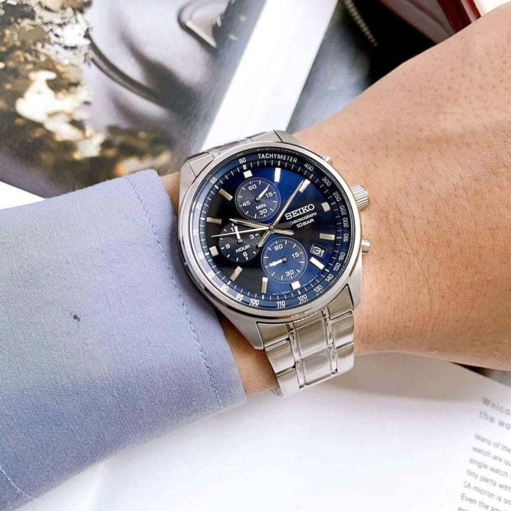 Reloj Seiko SSB377 Hombre Cronógrafo Acero Azul | SEI-42
