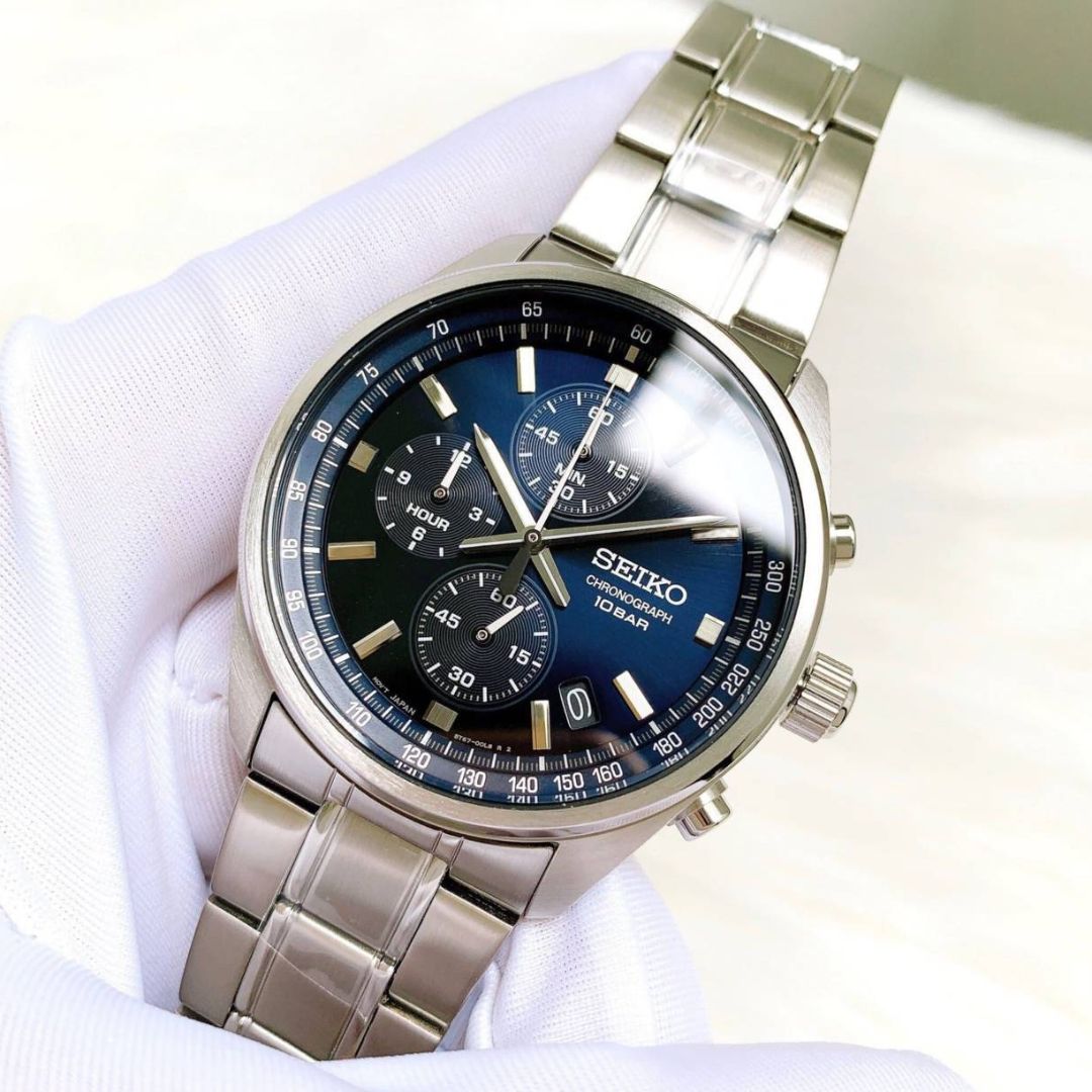 Reloj Seiko SSB377 Hombre Cronógrafo Acero Azul | SEI-42