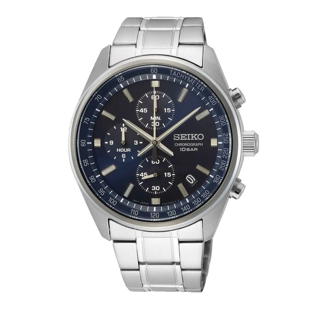 Reloj Seiko SSB377 Hombre Cronógrafo Acero Azul | SEI-42