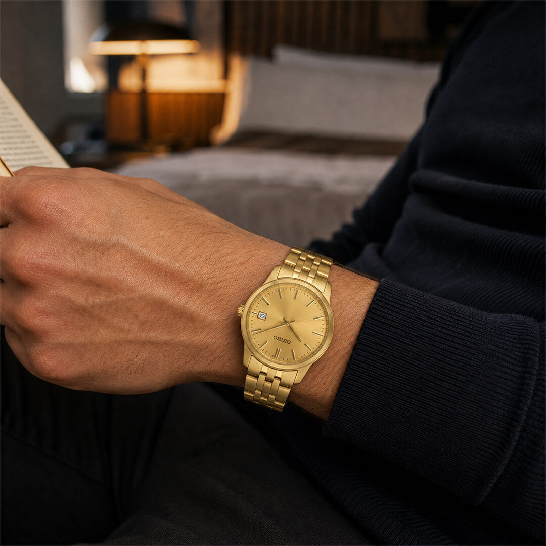 Reloj Seiko Essentials SUR442 Hombre Acero Dorado | SEI-31