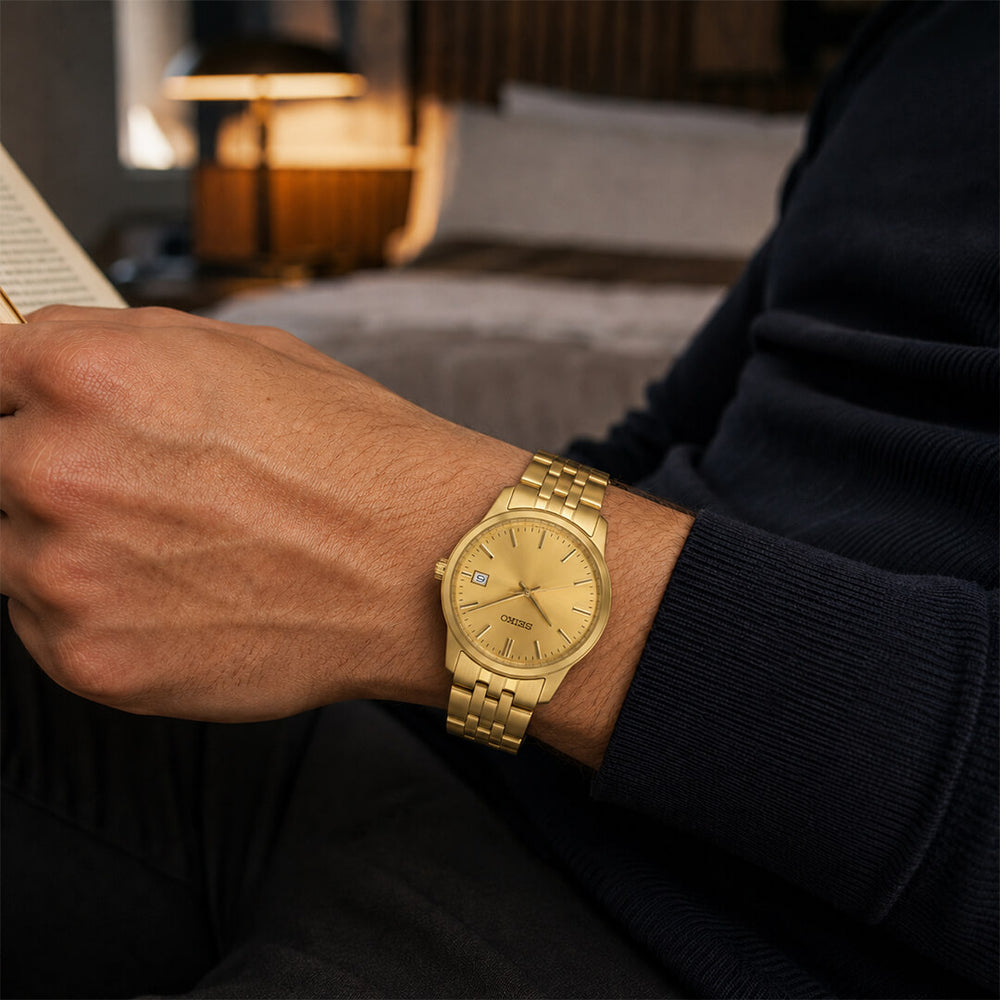Reloj Seiko Essentials SUR442 Hombre Acero Dorado | SEI-31